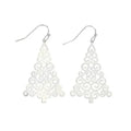 Silver Christmas tree earrings with an elegant festive design