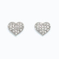 These Periwinkle Silver Clear Crystal Heart Earrings features an elegant heart-shaped design accented with clear crystals that reflect the light beautifully.