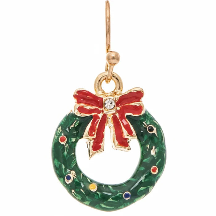 Rain Jewelry 3D ribboned wreath earring with dimensional ribbon details.