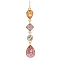 Rain Jewelry Gold Multicolor Yellow Pink Crystal Shapes Drop Earring a warm, playful design bursting with color and sparkle. Each earring features a cheerful mix of yellow and pink crystal shapes set in a rich gold tone drop style.