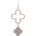 Rain : Silver Clear Crystal Pave Clovers Earrings - Rain : Silver Clear Crystal Pave Clovers Earrings