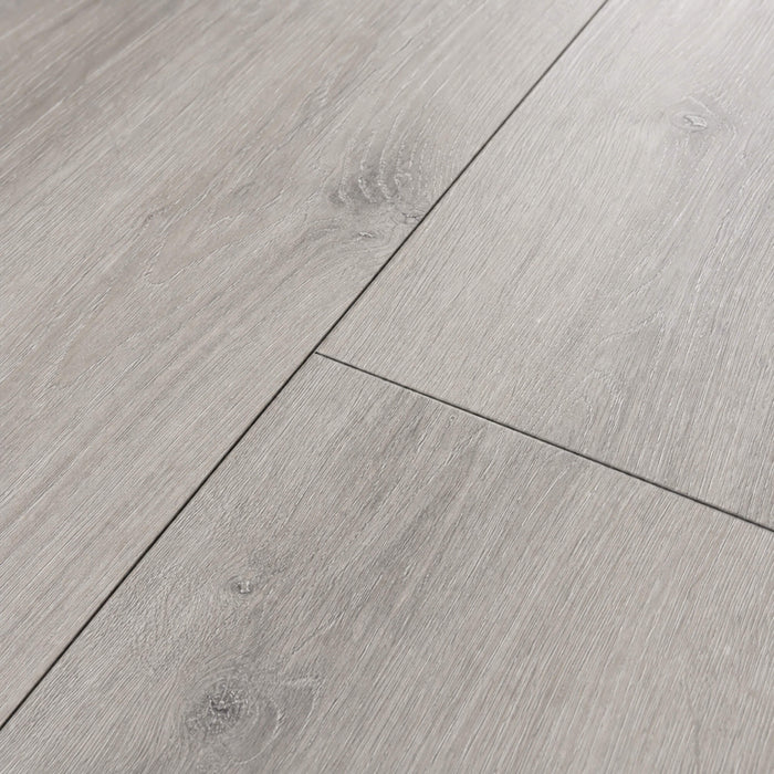 Close-up of the grain and texture of Rockford Oak laminate flooring.