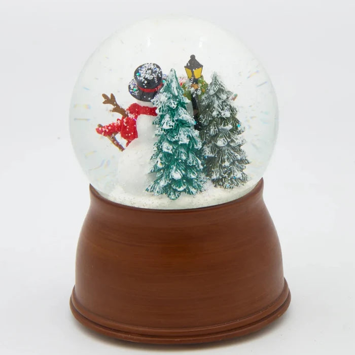 Glitterdome Musical A Snowman's Christmas Story holiday decoration with whimsical snowman scene