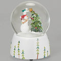 Glitterdome Musical Snowman's Winter Decorating holiday snow globe with festive snowman scene