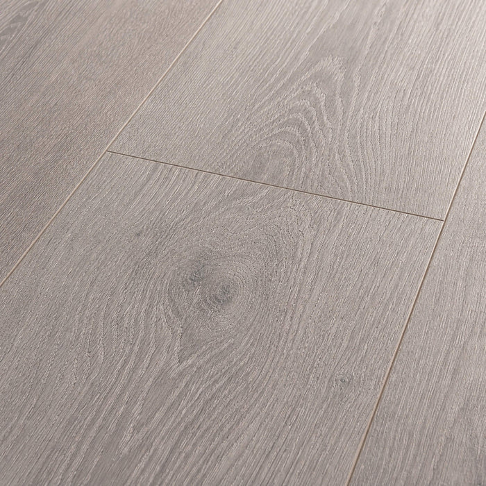 Close-up of Sequoia Oak Country laminate flooring.