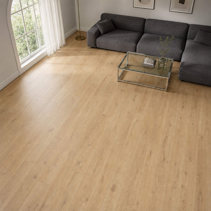 Sherwood Oak laminate flooring in a living room setting.