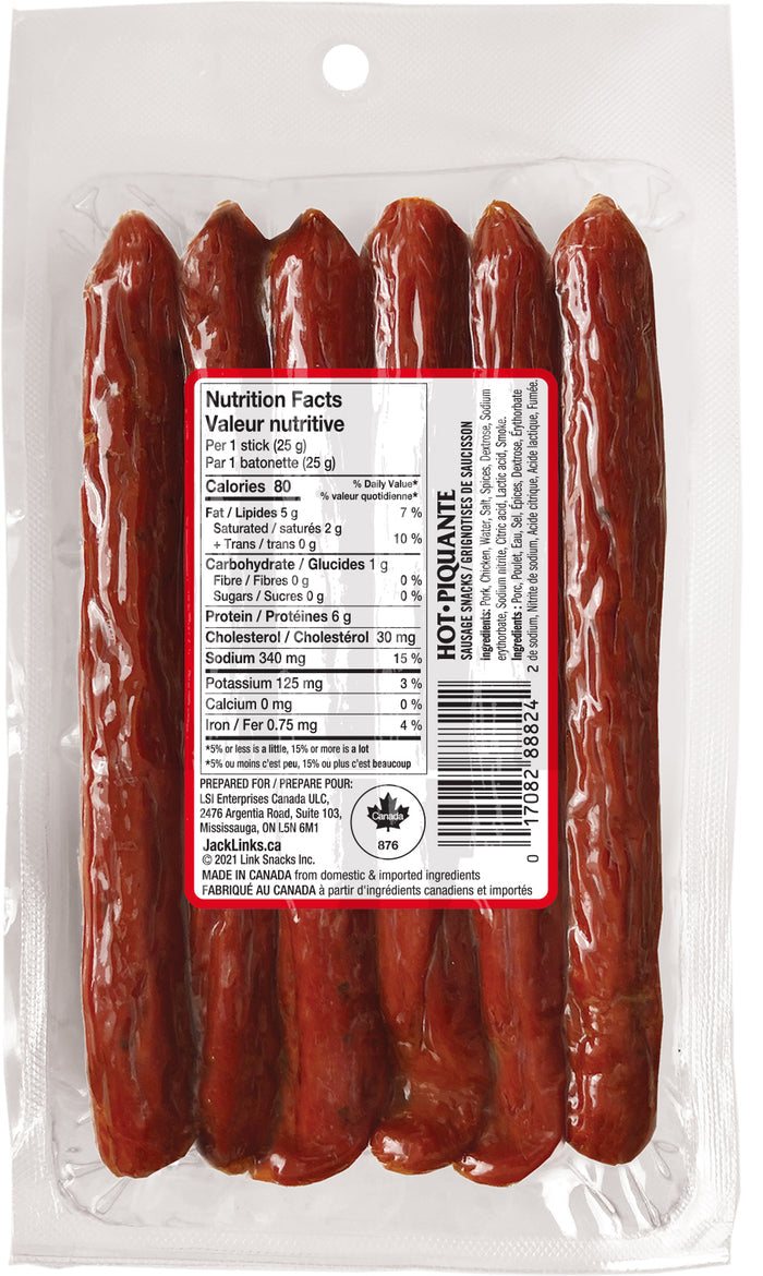 Snackstick Sausage Snacks - Hot
