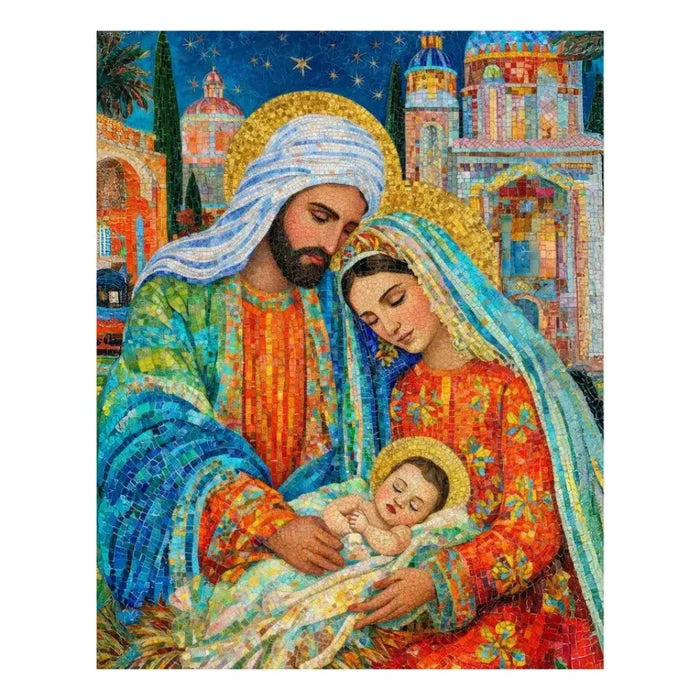 This Springbok A King is Born 1000 Piece Jigsaw Puzzle features rich, detailed artwork of the birth of Jesus.