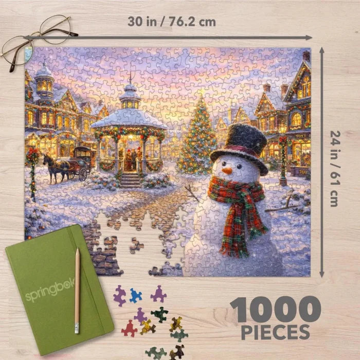 The Springbok Christmas Carols 500 Piece Jigsaw Puzzle brings festive music and warm winter scenes to life.