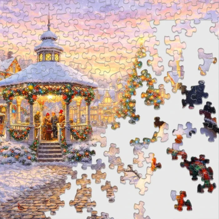 The Springbok Christmas Carols 500 Piece Jigsaw Puzzle brings festive music and warm winter scenes to life.