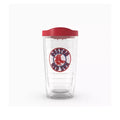 Boston Red Sox 24 oz tumbler featuring team logo and colors, perfect for fans to enjoy beverages on the go.