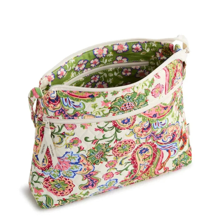 Vera Bradley Original Zip Hipster Crossbody Bag in Vibrant Paisley with colorful floral paisley pattern and secure zip pockets.
