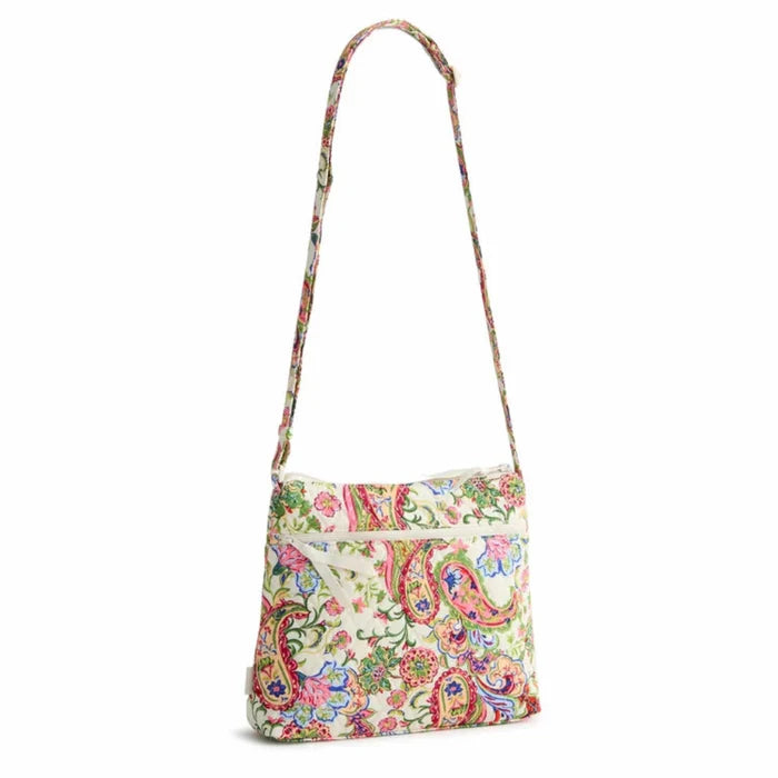 Vera Bradley Original Zip Hipster Crossbody Bag in Vibrant Paisley with colorful floral paisley pattern and secure zip pockets.