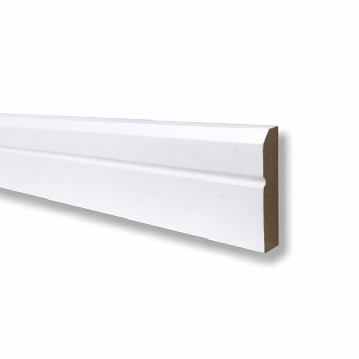 White Primed Chamfered Architrave moulding on a white background