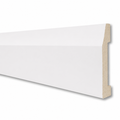 White PS Plastic Bevelled Skirting board on a white background.