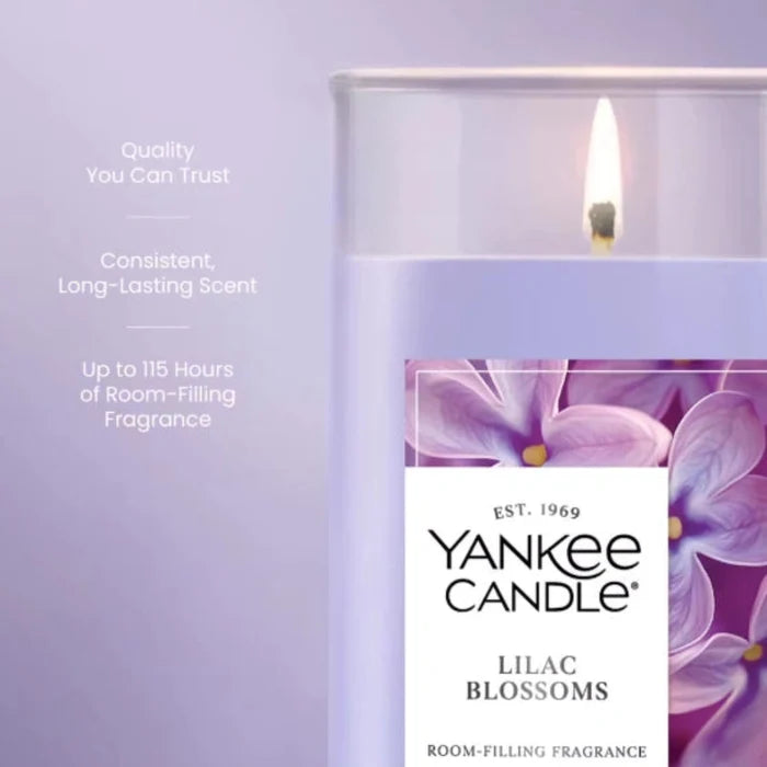 Yankee Candle Lilac Blossoms Scented Candle with Fresh Floral Fragrance for Home Ambiance